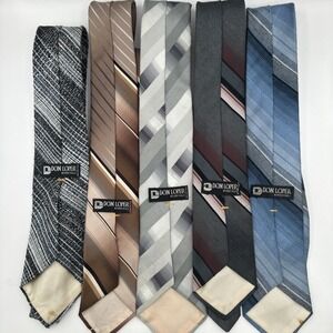 Lot of 5 Don Loper Beverly Hills Harvey Co Polyester Neckties Mens Dress Ties